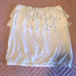 Cream Ruffled American Eagle Tube Top